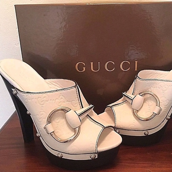 white platform clogs